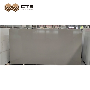 Big Quartz Slabs Light Grey Cheap Floor Tiles Custom
