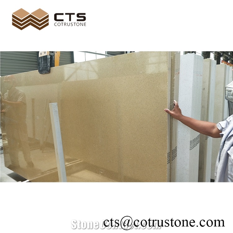 Big Slabs Crystal Light Yellow Sparkling Quartz Products