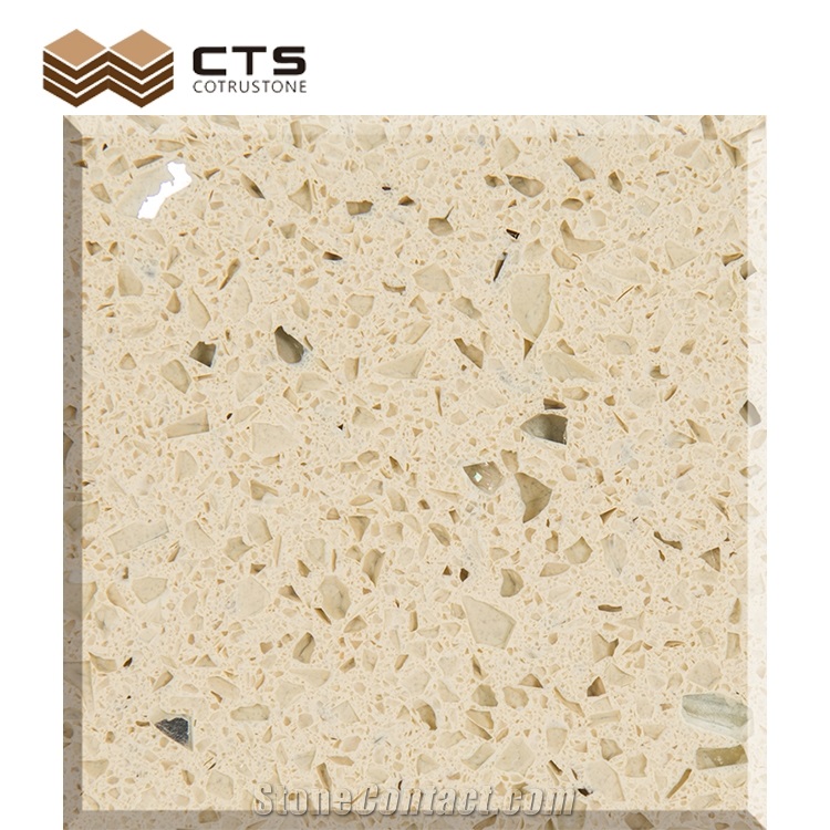 Big Slabs Crystal Light Yellow Sparkling Quartz Products
