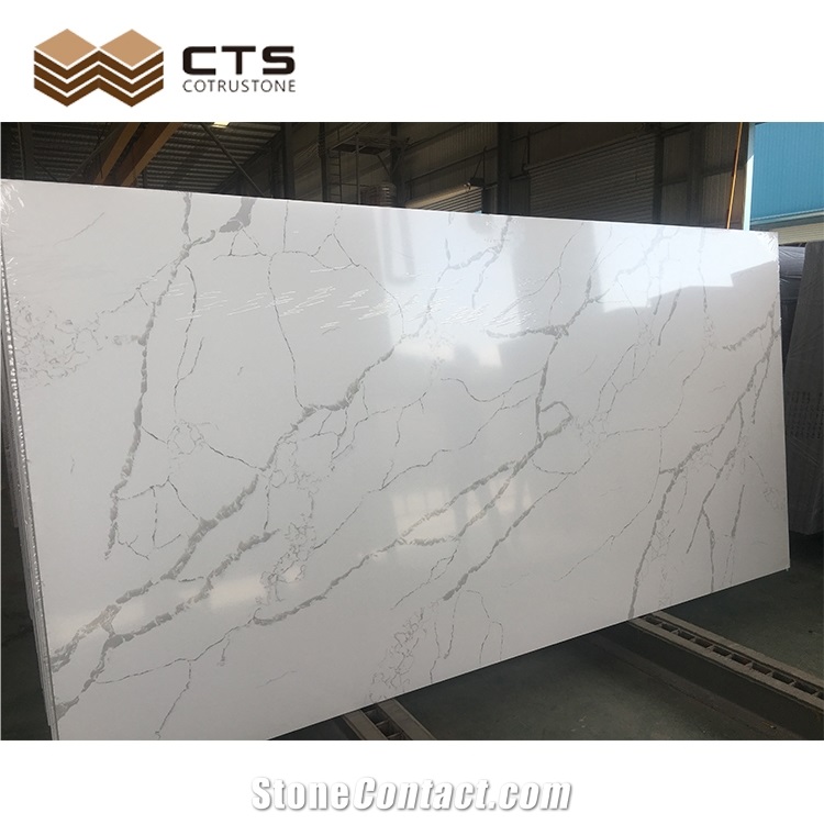 Highly Imitate Calacatta Gold Quartz Aritificial Stone Slabs