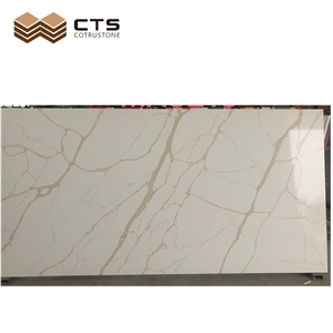 Highly Imitate Calacatta Gold Quartz Aritificial Stone Slabs
