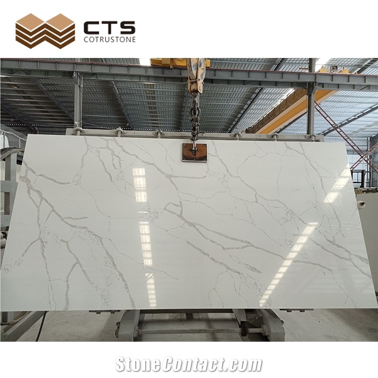 Highly Imitate Calacatta Gold Quartz Aritificial Stone Slabs