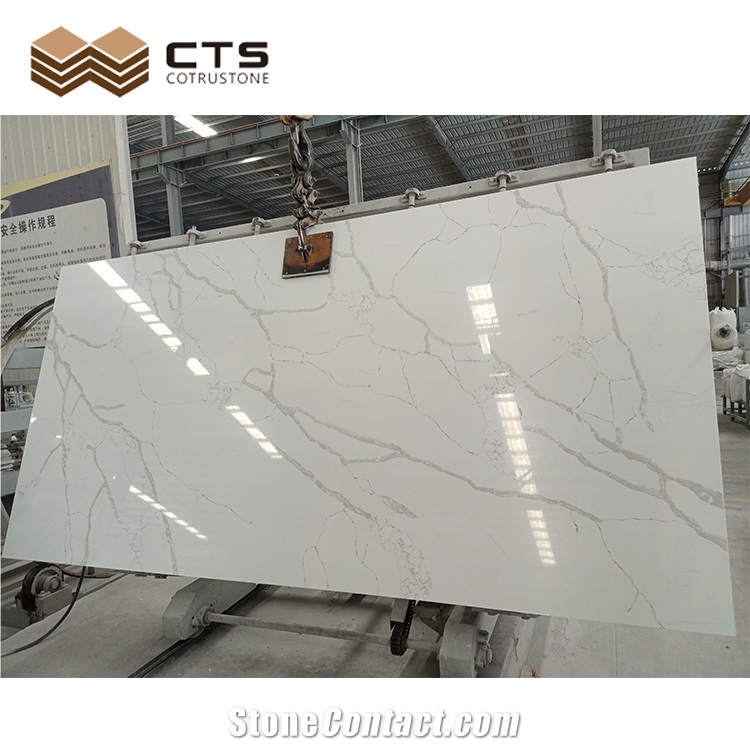 Highly Imitate Calacatta Gold Quartz Aritificial Stone Slabs