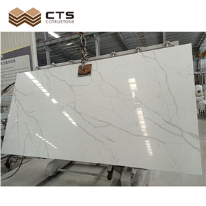 Highly Imitate Calacatta Gold Quartz Aritificial Stone Slabs