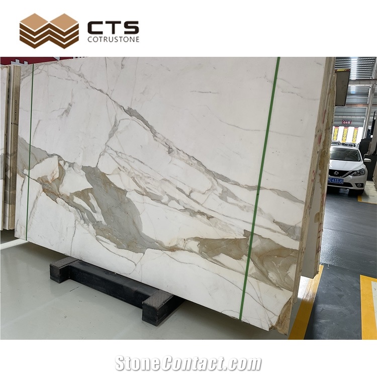 Hot Sale Polished Customized Flooring Calacatta Gold Quartz