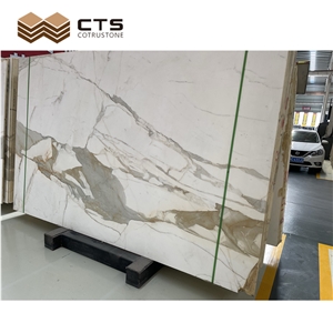 Hot Sale Polished Customized Flooring Calacatta Gold Quartz