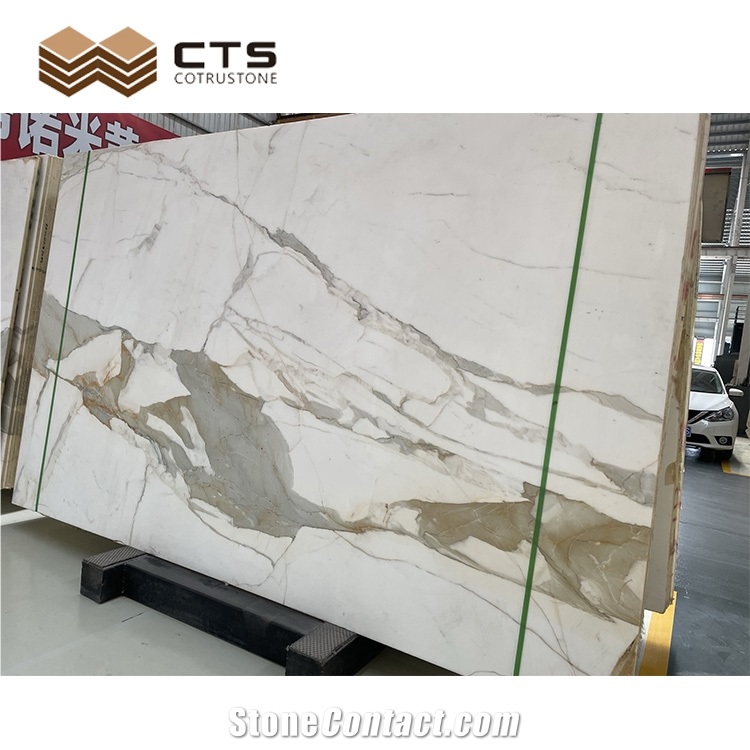 Hot Sale Polished Customized Flooring Calacatta Gold Quartz