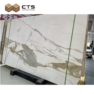 Hot Sale Polished Customized Flooring Calacatta Gold Quartz