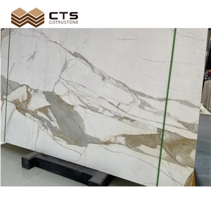 Hot Sale Polished Customized Flooring Calacatta Gold Quartz