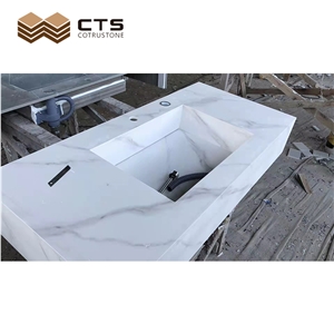Marble Look Bathroom Sink Pure Color High Pressure Wholesale