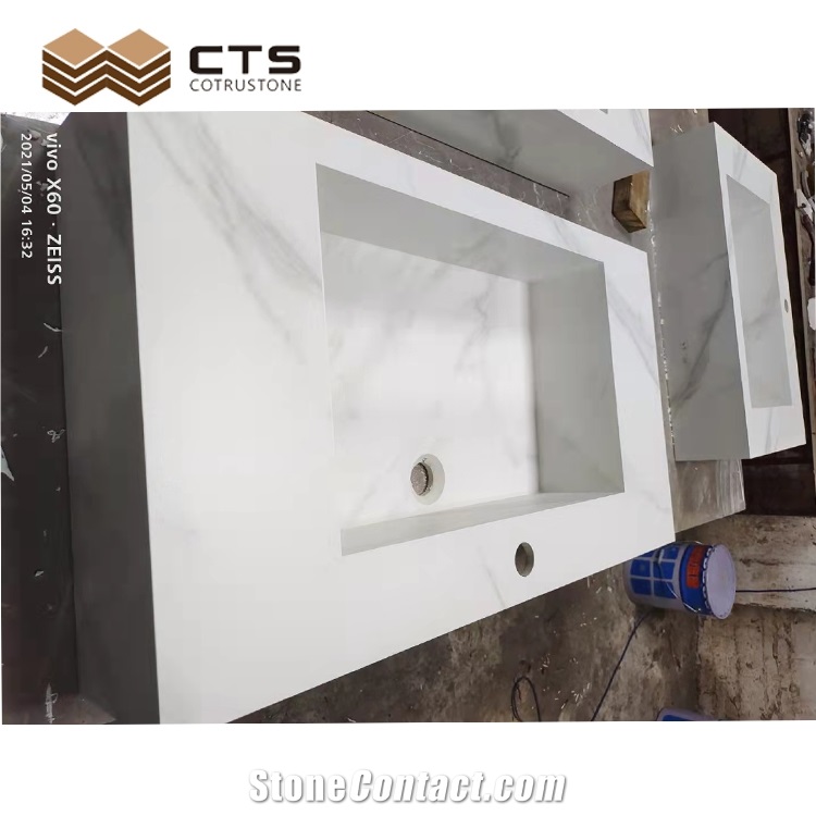 Marble Look Bathroom Sink Pure Color High Pressure Wholesale