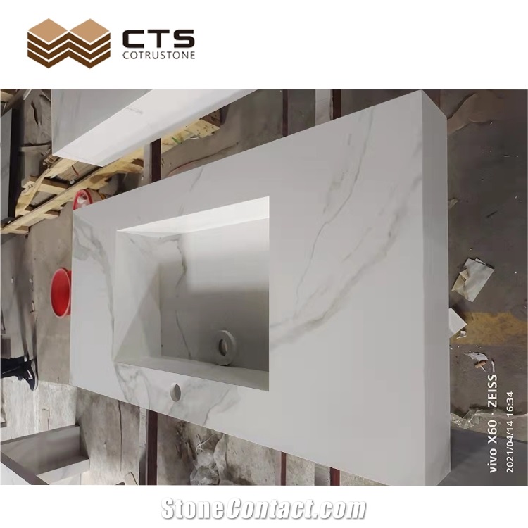 Marble Look Bathroom Sink Pure Color High Pressure Wholesale