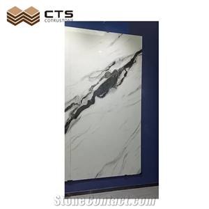 Marble Look Sintered Stone Slab Panda White
