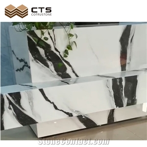 Marble Look Sintered Stone Slab Panda White