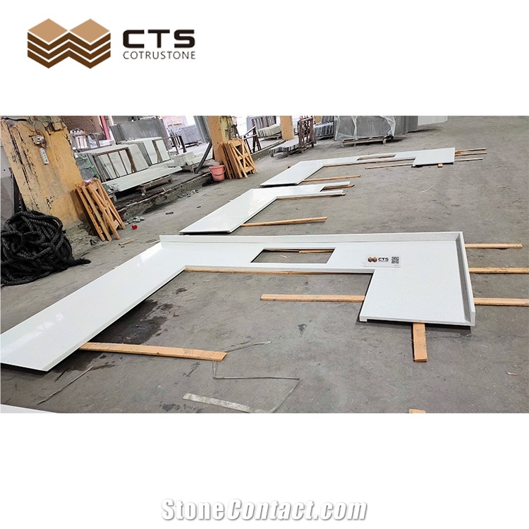 Pure White Counter Top Kitchen Top Custom Size Cheap Quality