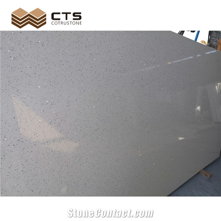 Sparking Style Starlight White Quartz Engineered Stone Slab