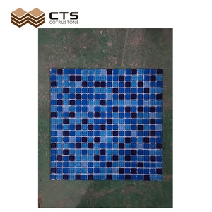 Swimming Pool Glass Mosaic Sheet Wholesale Blue New Design