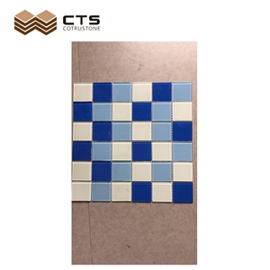Swimming Pool Glass Mosaic Sheet Wholesale Blue New Design
