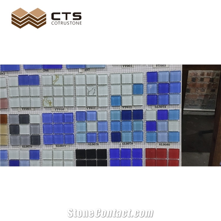 Swimming Pool Glass Mosaic Sheet Wholesale Blue New Design