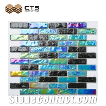 Swimming Pool Mosaic Blue Color Glass Crystal Flooring