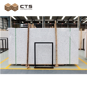 Wear Proof Light White Color Artificial Terrazzo Slabs