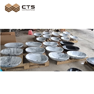 Bathroom White Wholesale Sink Round Oval Marble
