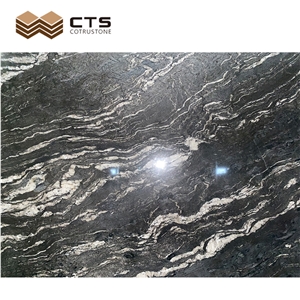 Black Cosmic Night Fancy Style Decor Granite Gabbro Slab