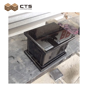 Custom Black Granite Ash Urn Economic Cemetery Funeral