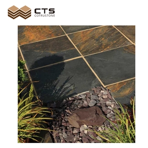 Custom Slate Tiles Flat Garden Yard Floor Decoration Color