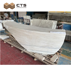 Economic Eurasian White Wood Marble Reception Counter
