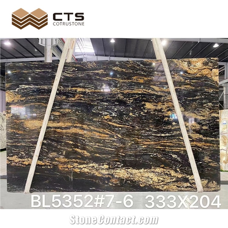 Exquisite Black Fusion Granite Fancy Pattern Custom Tiles