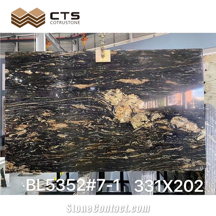 Exquisite Black Fusion Granite Fancy Pattern Custom Tiles