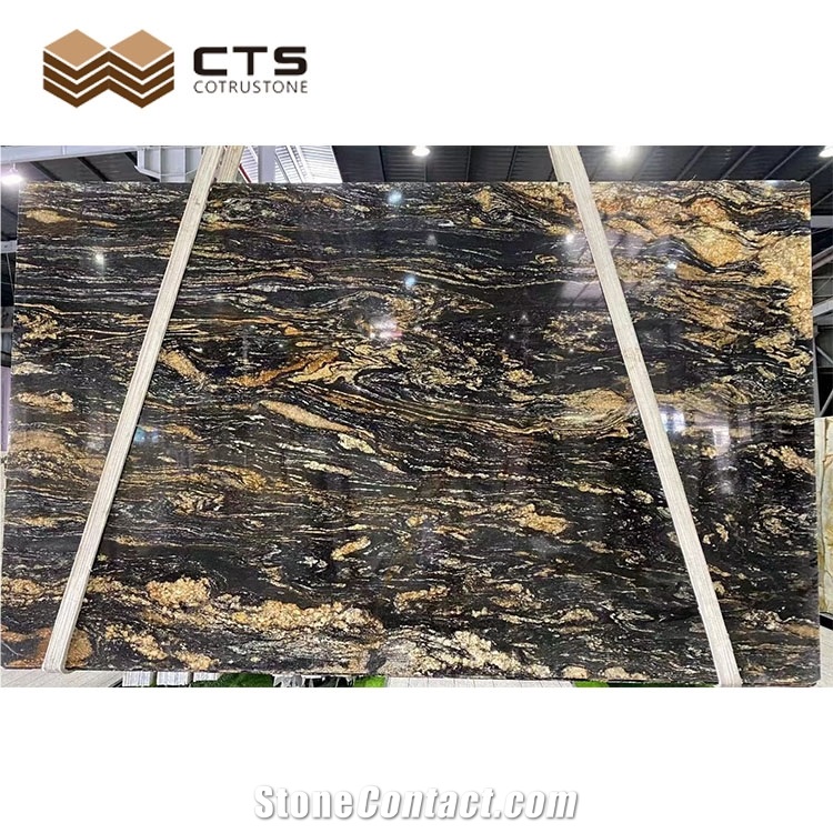 Exquisite Black Fusion Granite Fancy Pattern Custom Tiles