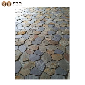 Factory Direct Customized Flamed Outside Area Rusty Slate Flagstone Paver Factory Direct Customized Flamed Outside Area Rusty Slate Flagstone Paver