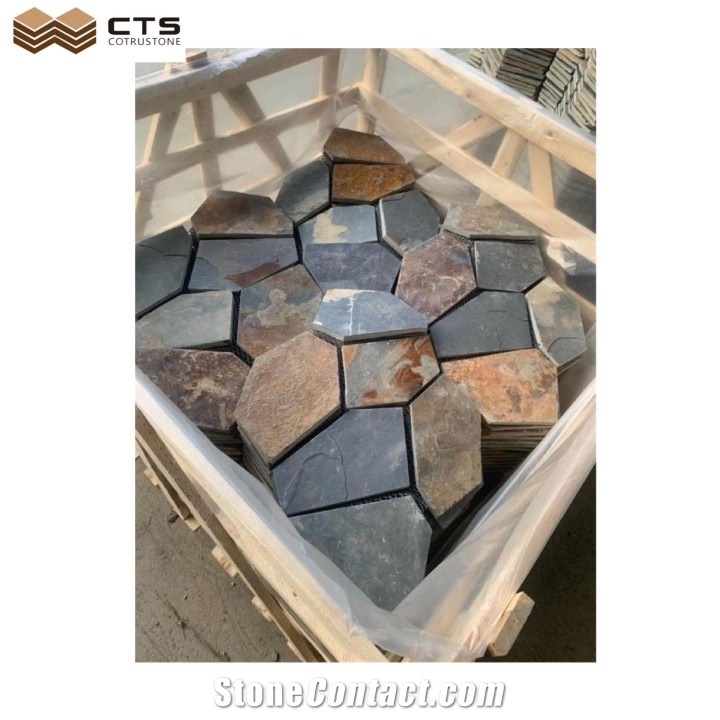 Factory Direct Customized Flamed Outside Area Rusty Slate Flagstone Paver