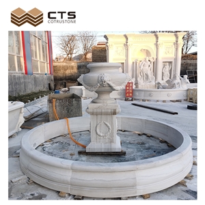 Fancy Outdoor Garden Carved Project White Jade Fountain