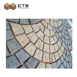 G682 Mesh Layout Granite Paving Stone Garden Decor Cheap