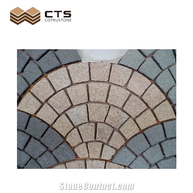 G682 Mesh Layout Granite Paving Stone Garden Decor Cheap