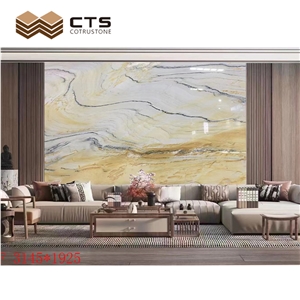 High Quality Ocean Wave Marble Floor Slab For Interior Decor