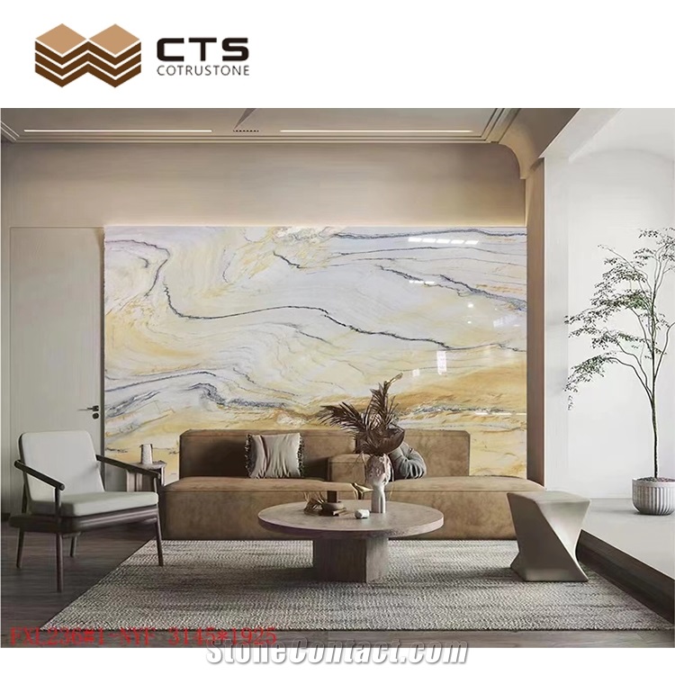 High Quality Ocean Wave Marble Floor Slab For Interior Decor