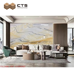 High Quality Ocean Wave Marble Floor Slab For Interior Decor