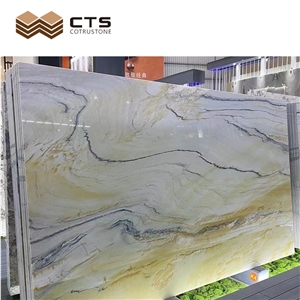 High Quality Ocean Wave Marble Floor Slab For Interior Decor