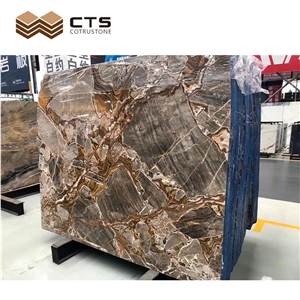 Luxury Bugatti Gold Marble Slabs High Quality Wall Design