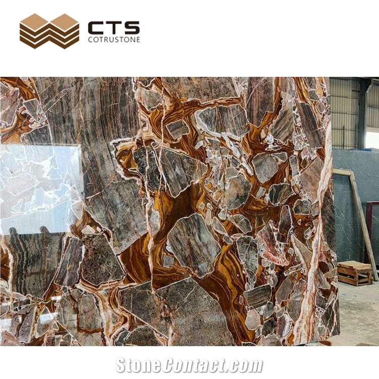 Luxury Bugatti Gold Marble Slabs High Quality Wall Design