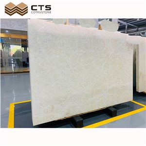 Tranlucent Pure White Grain Yellow Ice Onyx