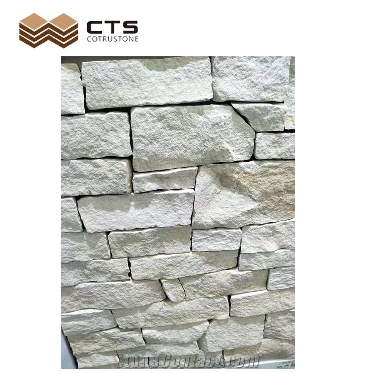 White Limestone Tile Exterior Wall Cladding
