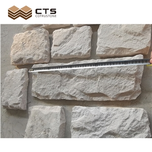 White Sandstone Mushroomed Stone Outdoor Wall Cladding