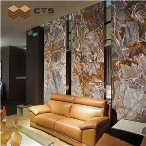 Wholesale Luxury Style Big Slab Polished Bugatti Gold Marble