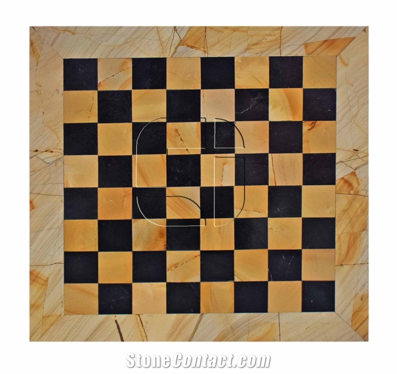 Burma Teak & Black Marble European Series Chess Set