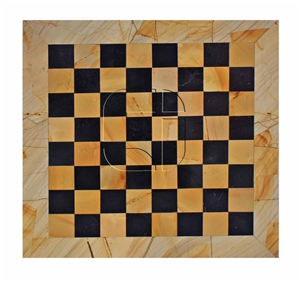 Burma Teak & Black Marble European Series Chess Set